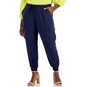 INC‎ International Concepts Utility Jogger Pant Blue Stretch Pockets